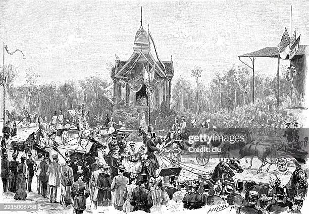 berlin flower parade - berlin crowd stock illustrations