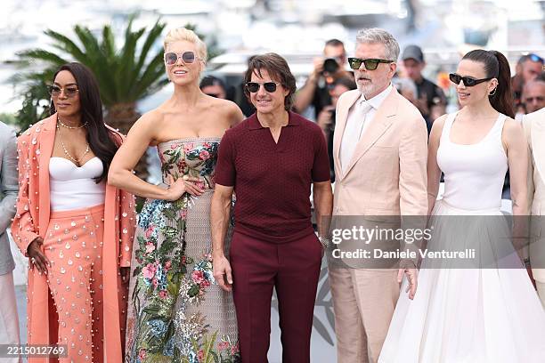 Angela Bassett, Hannah Waddingham, Tom Cruise, Christopher McQuarrie and Hayley Atwell attend the "Mission Impossible - The Final Reckoning"...