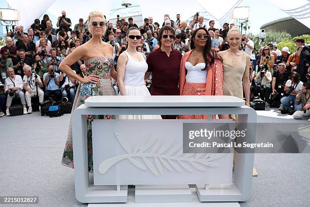 Hannah Waddingham, Hayley Atwell, Tom Cruise, Angela Bassett and Pom Klementieff attend the "Mission Impossible - The Final Reckoning" photocall at...