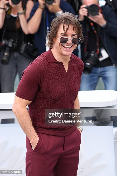 Tom Cruise attends the "Mission Impossible - The Final Reckoning" photocall at the 78th annual Cannes Film Festival at Palais des Festivals on May...