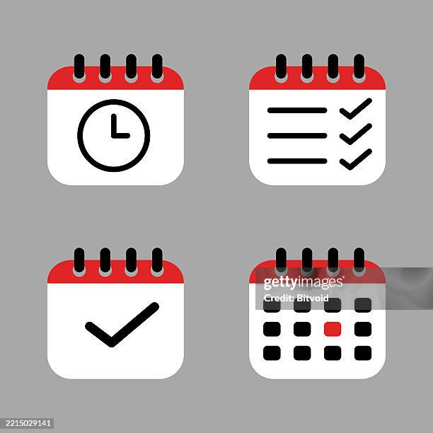 agenda icons - calendar icon stock illustrations