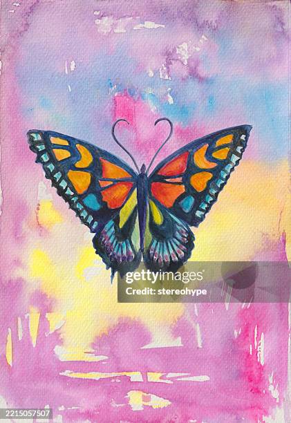 simple butterfly - breaking through barriers stock illustrations