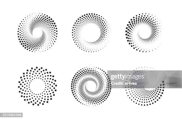 ilustraciones, imágenes clip art, dibujos animados e iconos de stock de elementos de diseño punteados de semitono - con manchas