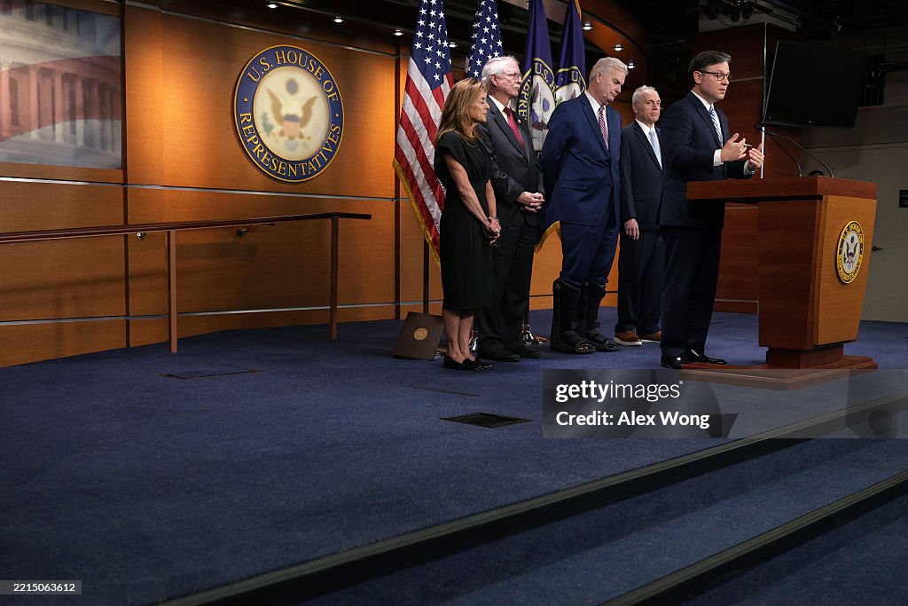 Speaker Johnson Speaks To The Media On Capitol Hill