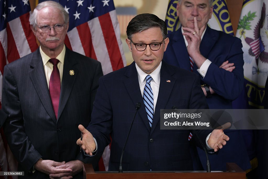 Speaker Johnson Speaks To The Media On Capitol Hill