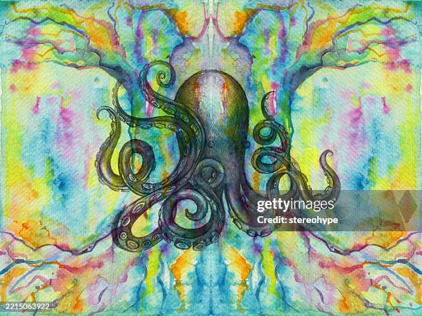 octopus oak - deep forest stock illustrations