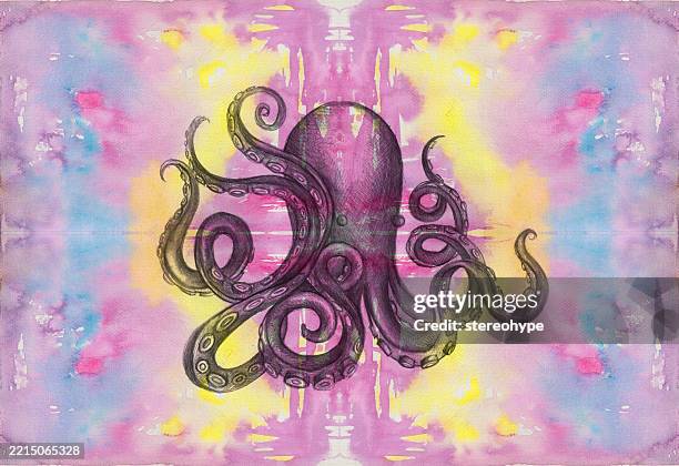 octopus dreams - veined octopus stock illustrations