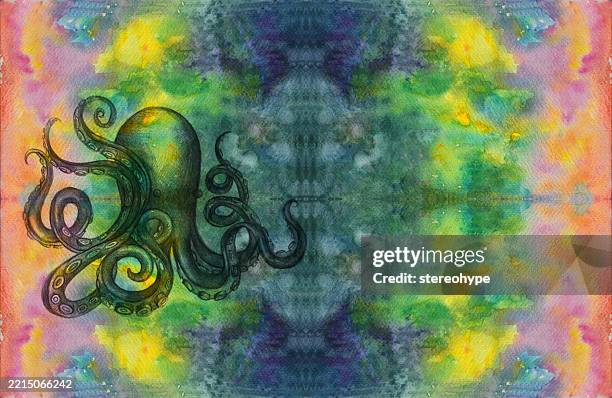 octopus infinity - lightning bugs stock illustrations