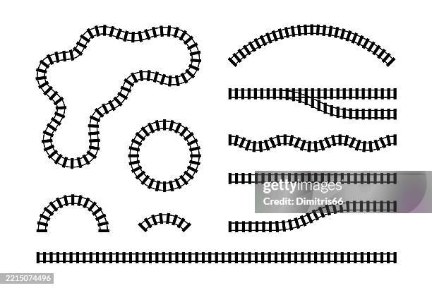 illustrations, cliparts, dessins animés et icônes de ensemble d’éléments de chemin de fer - voie ferrée