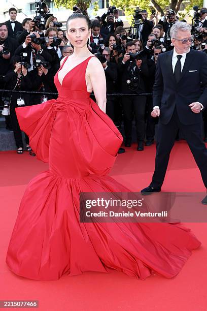 Hayley Atwell attends the "Mission Impossible - The Final Reckoning" red carpet at the 78th annual Cannes Film Festival at Palais des Festivals on...