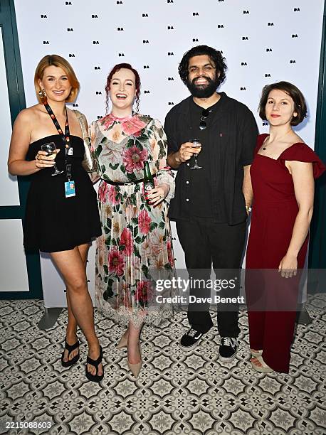 Grace Davis, Maria Shevtsova, Marcus Hundsnes and Tori Budden attend the Yes She Cannes x Disauthority Cocktail at The Fantastic Pavilion on May 14,...