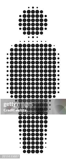 people icon. halftone vector illustration. - gender neutral stock illustrations