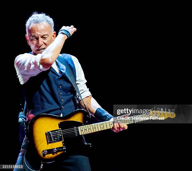 Bruce Springsteen performs during the first night of 'The Land of Hopes and Dreams' tour at Co-op Live on May 14, 2025 in Manchester, England.