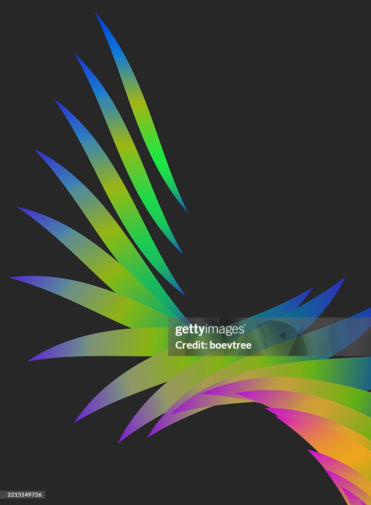 Wing Gradient Simple Abstract Neon Wing Style Curve Gradient Turning Pattern High-Res Vector ...