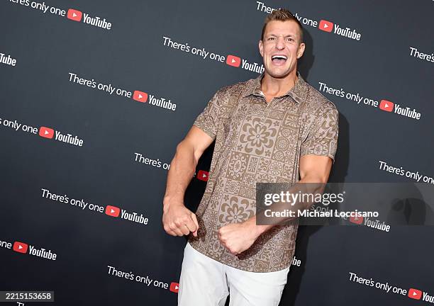 Rob Gronkowski attends YouTube Brandcast 2025 at David Geffen Hall on May 14, 2025 in New York City.