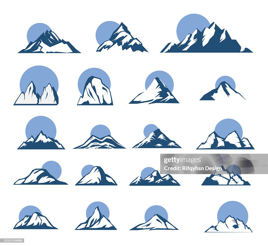 Mountains Logo Symbol and Icons Set