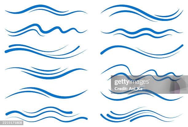 stockillustraties, clipart, cartoons en iconen met set of abstract waves - golvend