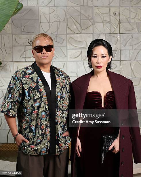 Rembrandt Flores and Christine Chiu attend a cocktail party to celebrate creatives shaping culture hosted by The Business Of Fashion and...