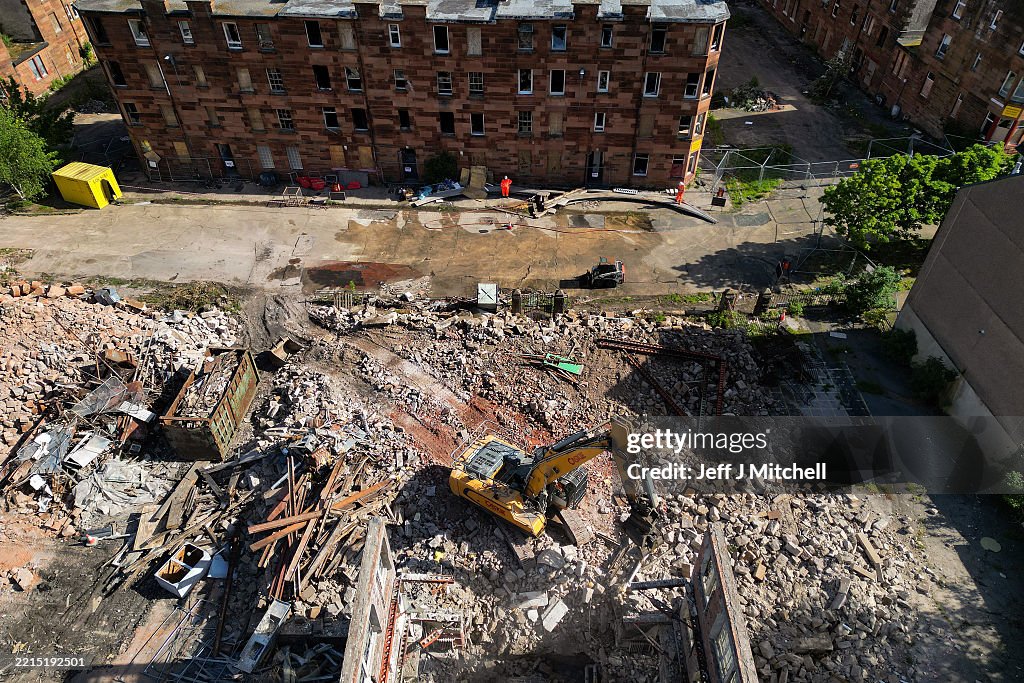 First Phase Of Demolition Continues In Clune Park Housing Estate