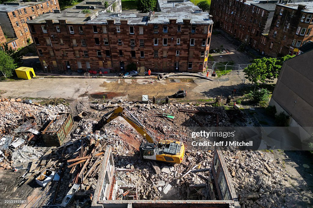 First Phase Of Demolition Continues In Clune Park Housing Estate