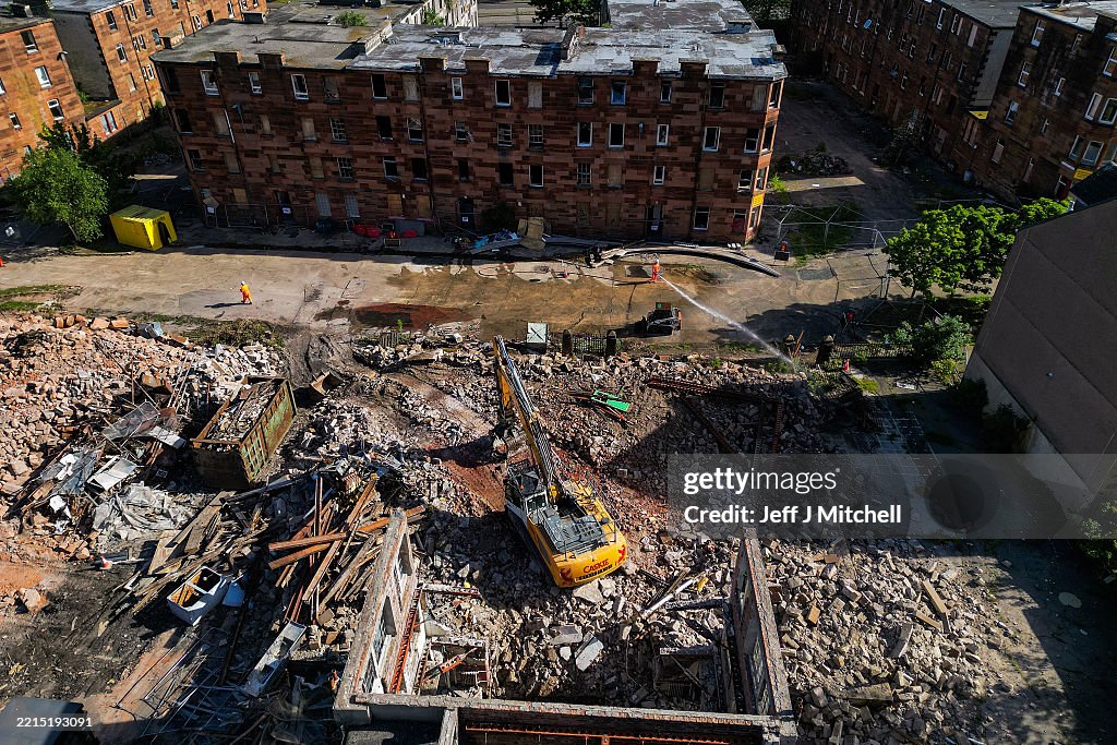 First Phase Of Demolition Continues In Clune Park Housing Estate