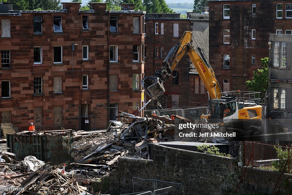 First Phase Of Demolition Continues In Clune Park Housing Estate