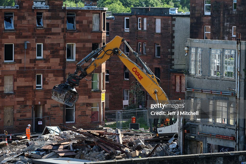 First Phase Of Demolition Continues In Clune Park Housing Estate