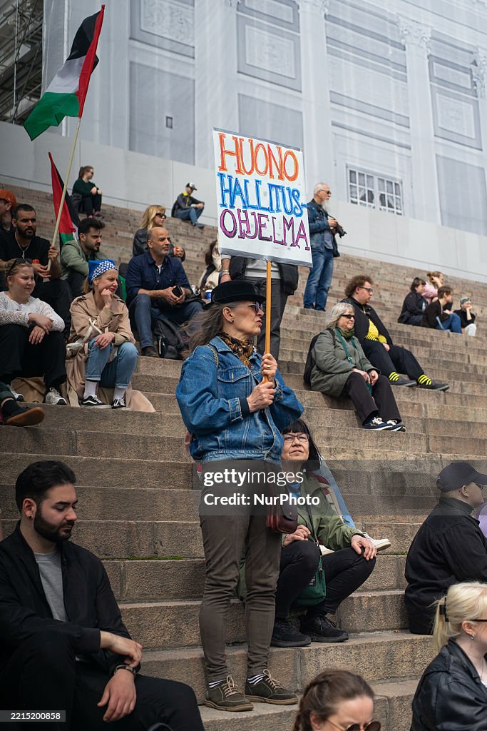 Protest Against The Government In Helsinki, Finland