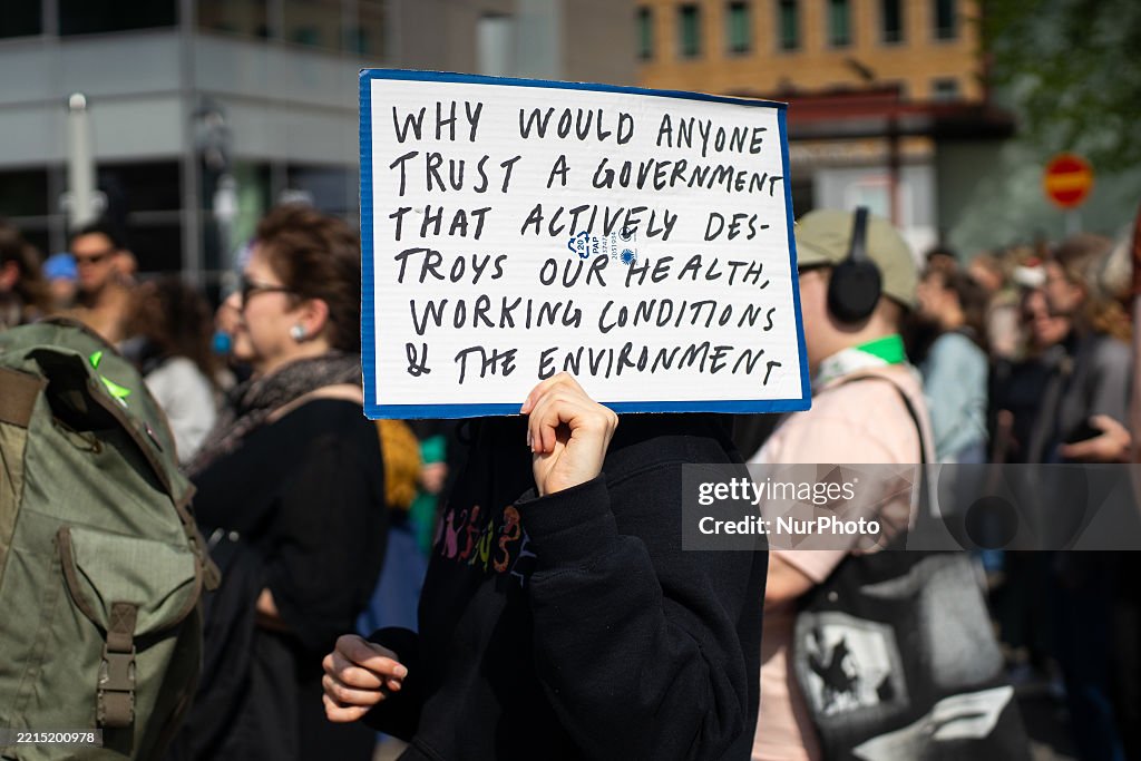 Protest Against The Government In Helsinki, Finland