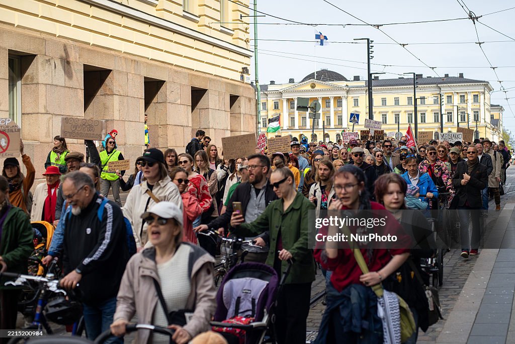 Protest Against The Government In Helsinki, Finland