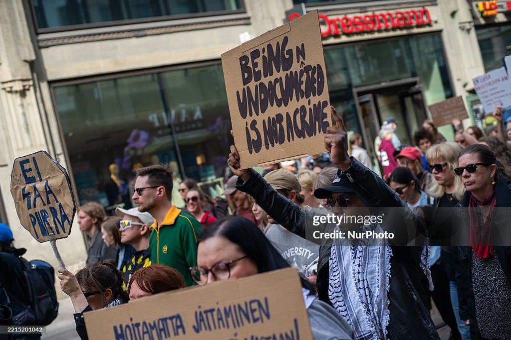 Protest Against The Government In Helsinki, Finland