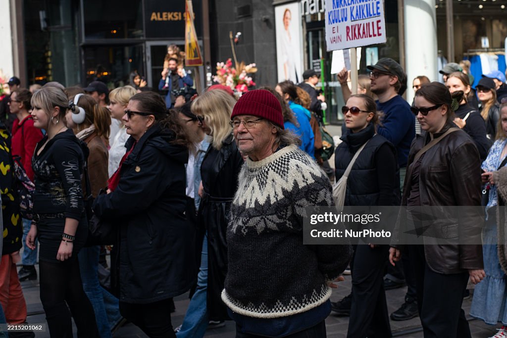 Protest Against The Government In Helsinki, Finland