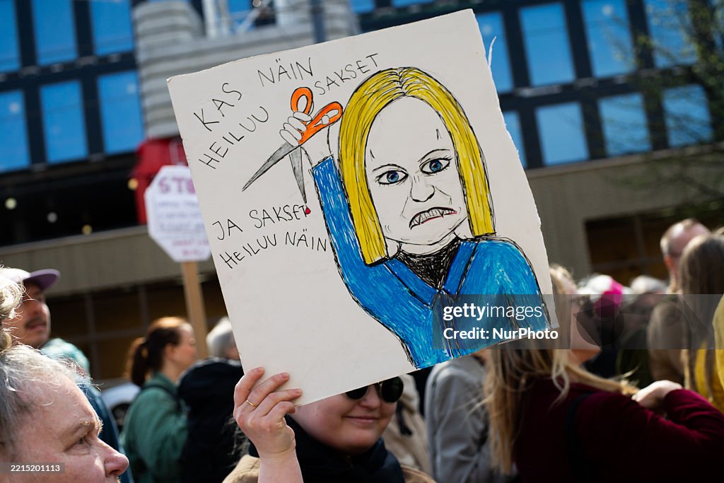 Protest Against The Government In Helsinki, Finland