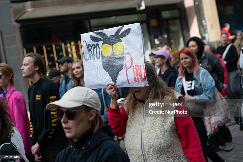 Protest Against The Government In Helsinki, Finland