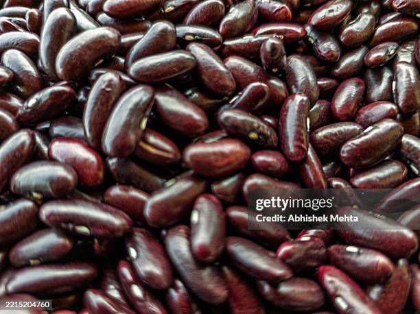 "close-up of whole red kidney beans" - adzuki bean stock pictures, royalty-free photos & images