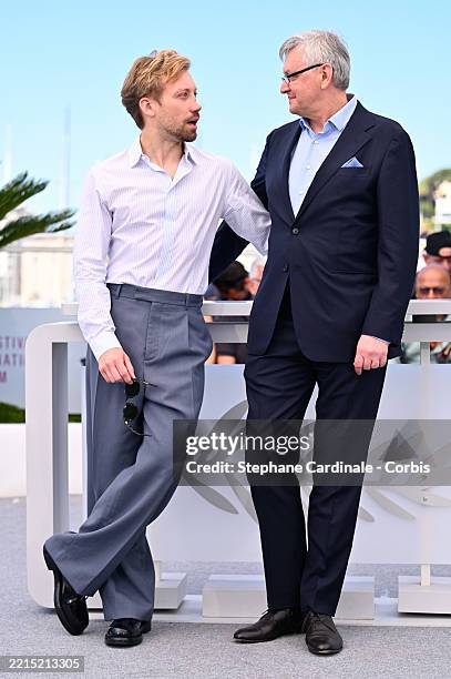 Aleksandr Kuznetsov and Sergei Loznitsa attend the "Two Prosecutors" photocall at the 78th annual Cannes Film Festival at Palais des Festivals on May...