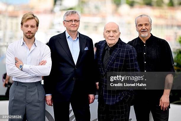 Aleksandr Kuznetsov, Sergei Loznitsa, Aleksandr Filippenko and Vytautas Kaniusonis attend the "Two Prosecutors" photocall at the 78th annual Cannes...