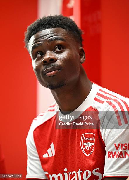 Bukayo Saka of Arsenal during the Adidas Arsenal 25-26 kit shoot at Emirates Stadium on May 15, 2025 in London, England.
