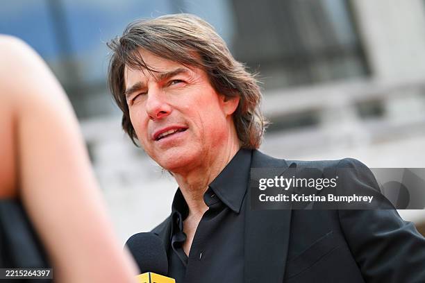 Tom Cruise at the "Mission: Impossible The Final Reckoning" U.S. Premiere held at Lincoln Center Fountain Plaza on May 18, 2025 in New York, New York.