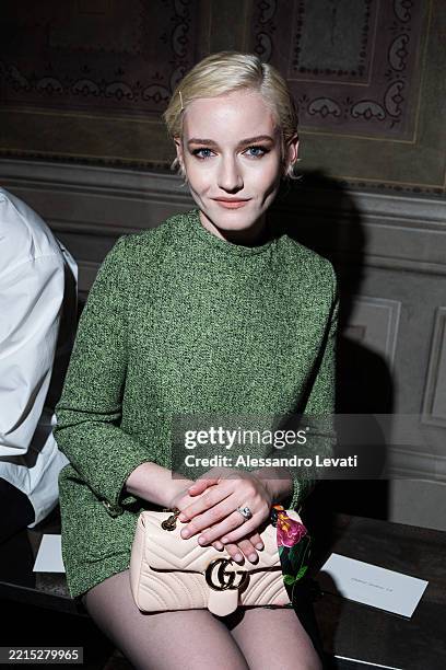 Julia Garner attends the Gucci Cruise 2026 fashion show at Gucci Archive on May 15, 2025 in Florence, Italy.