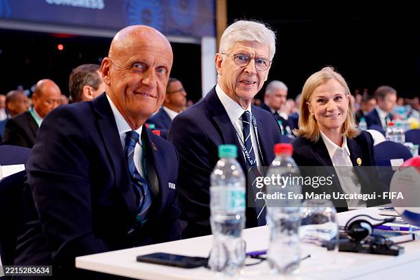 Chief of Global Football Development Arsene Wenger poses for a photo during the 75th FIFA Congress at Centro de Convenciones de CONMEBOL on May 15,...