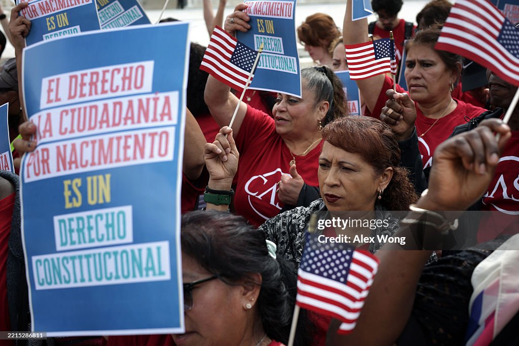 Activists Protest At The Supreme Court Against Trump's Attempt To End Birthright Citizenship
