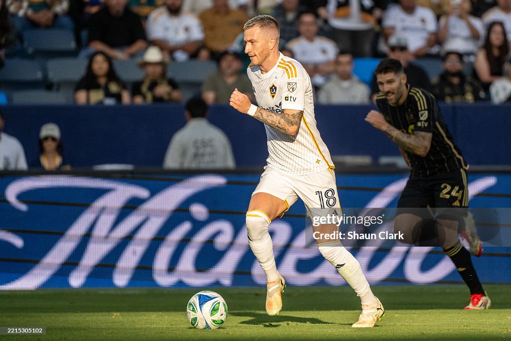 Marco Rois Marco Reus of Los Angeles Galaxy races upfield during the first half ...