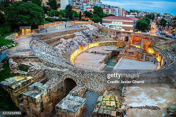 roman amphitheater of tarragona, catalonia, spain. - tarragona stock pictures, royalty-free photos & images