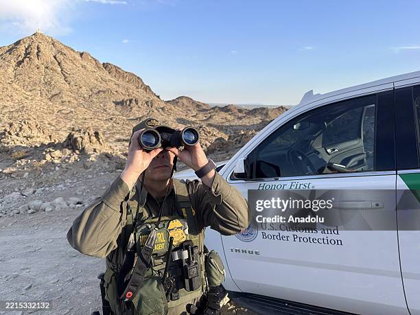 Border patrol teams take security measures at the border with Mexico against any illegal crossings in El Paso, Texas, USA on May 8, 2025. Following...