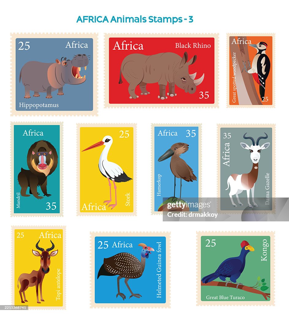 Africa Animals Stamps