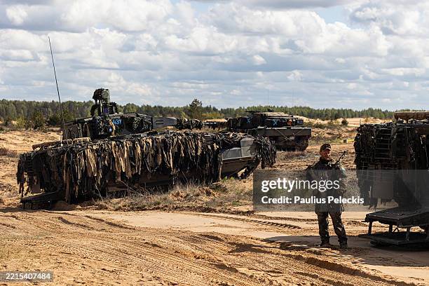 Counter-attack training by the Iron Wolf Infantry Brigade and the NATO Multinational Battle Group deployed in Rukla during Iron Wolf military...