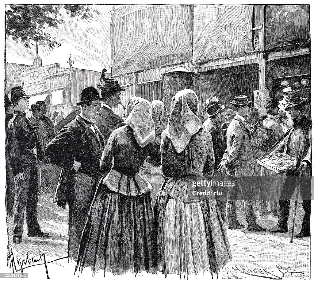 Vienna, people in the Wurstelprater, a famous amusement park