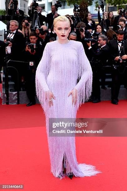 Julia Garner attends the "Eddington" red carpet at the 78th annual Cannes Film Festival at Palais des Festivals on May 16, 2025 in Cannes, France.