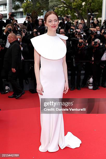 Emma Stone attends the "Eddington" red carpet at the 78th annual Cannes Film Festival at Palais des Festivals on May 16, 2025 in Cannes, France.